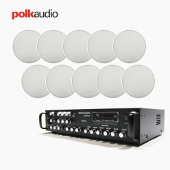 POLK AUDIO 매장 카페 상업용 V6S 실링스피커 10개+SR-650D 6채널 앰프 음향패키지