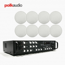 POLK AUDIO 매장 카페 상업용 V6S 실링스피커 8개+SR-450D 4채널 앰프 음향패키지
