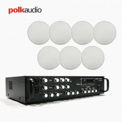 POLK AUDIO 매장 카페 상업용 V6S 실링스피커 7개+SR-450D 4채널 앰프 음향패키지