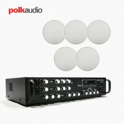 POLK AUDIO 매장 카페 상업용 V6S 실링스피커 5개+SR-450D 4채널 앰프 음향패키지