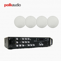 POLK AUDIO 매장 카페 상업용 V6S 실링스피커 4개+SR-350D 2채널 앰프 음향패키지