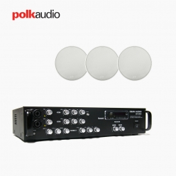 POLK AUDIO 매장 카페 상업용 V6S 실링스피커 3개+SR-350D 2채널 앰프 음향패키지