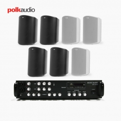 POLK AUDIO 매장 카페 상업용 ATRIUM4 아웃도어 라우드 스피커 7개+SR-450D 4채널 앰프 음향패키지