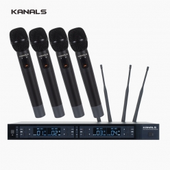 KANALS 카날스 MW-4000 다이버시티 4채널 무선 핸드마이크 핀마이크 송수신기 시스템