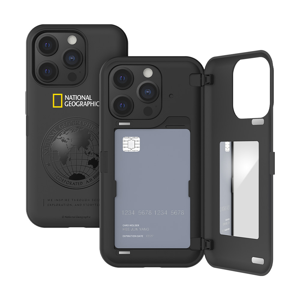 내셔널지오그래픽 아이폰15 프로 프로맥스 플러스 글로벌씰 마그네틱 카드도어 범퍼 케이스